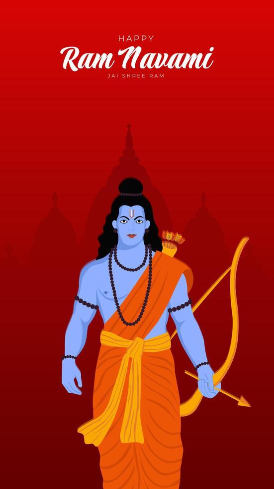 Happy Ram Navami festival of India Social Media Post vector