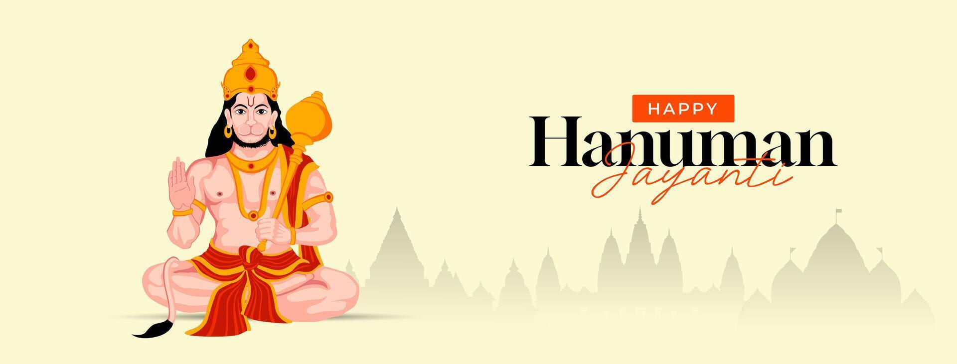 contento Hanuman Jayanti social medios de comunicación enviar el festival de India vector