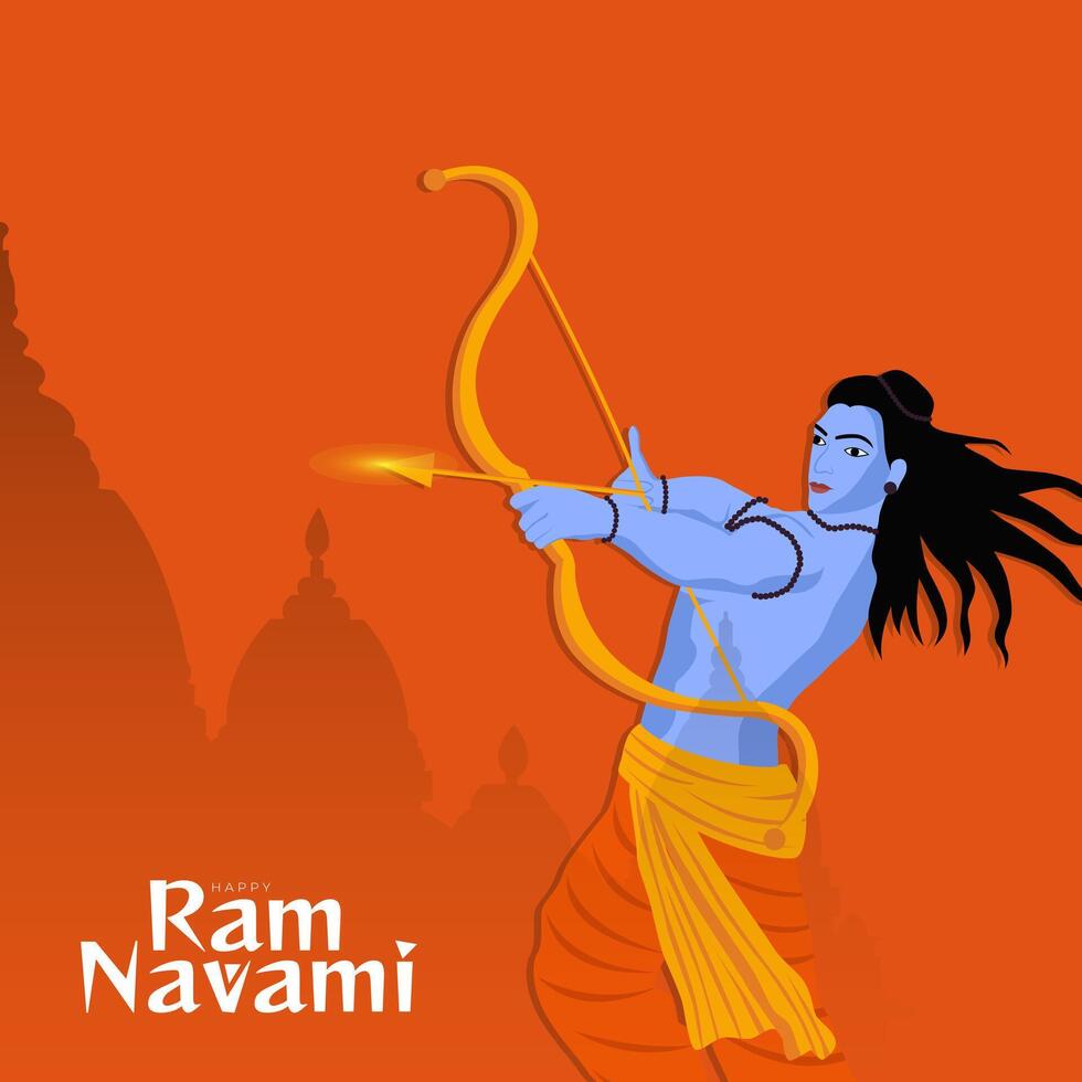 Happy Ram Navami festival of India Social Media Post vector