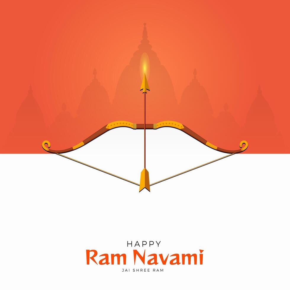 feliz publicación en las redes sociales del festival ram navami de la india vector