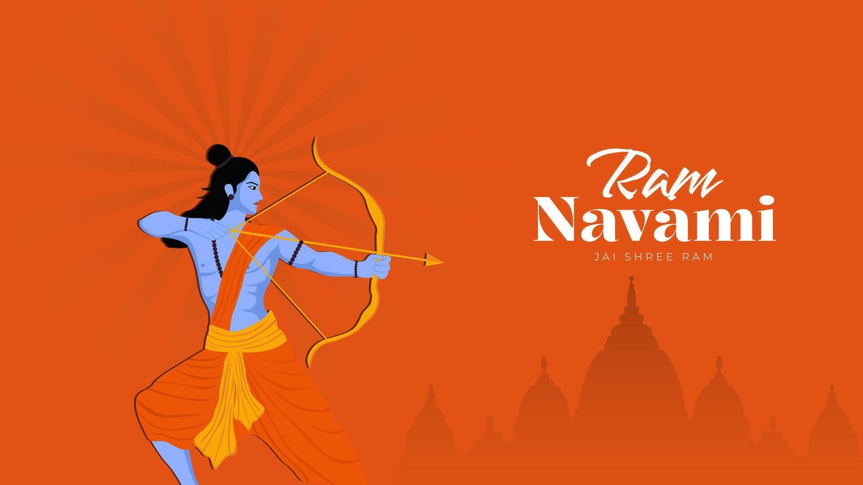 Happy Ram Navami festival of India Social Media Post vector
