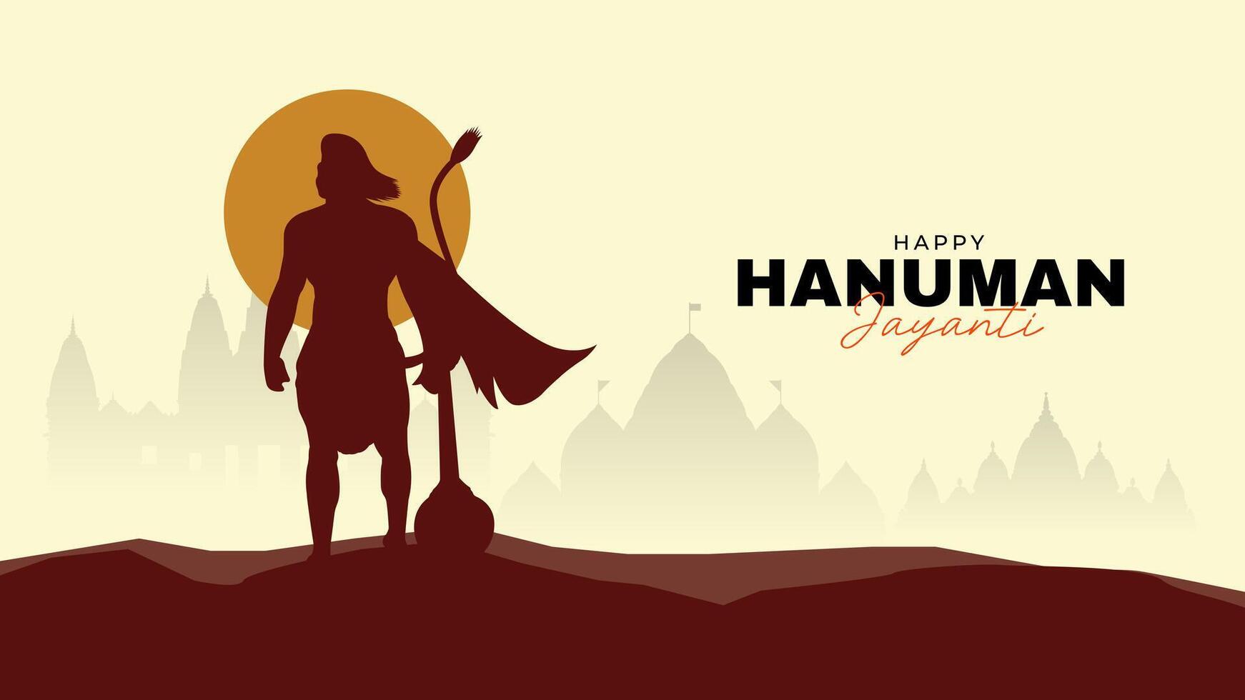 contento Hanuman Jayanti social medios de comunicación enviar el festival de India vector