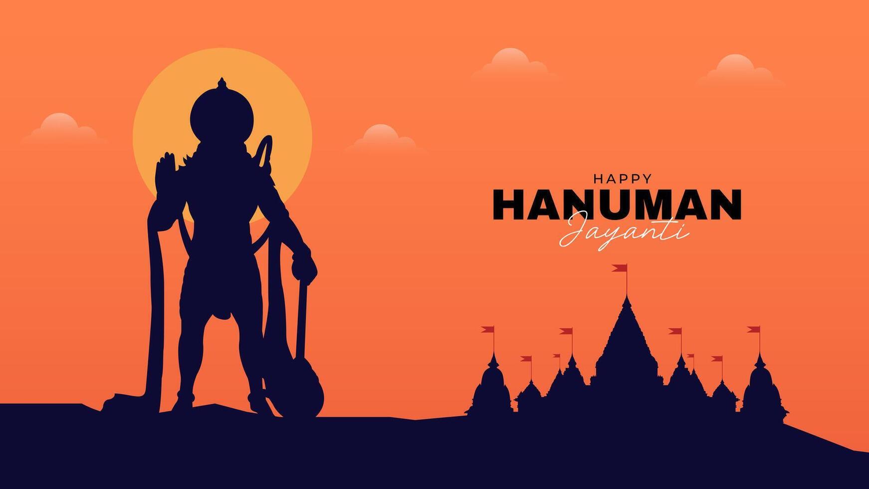 contento Hanuman Jayanti social medios de comunicación enviar el festival de India vector