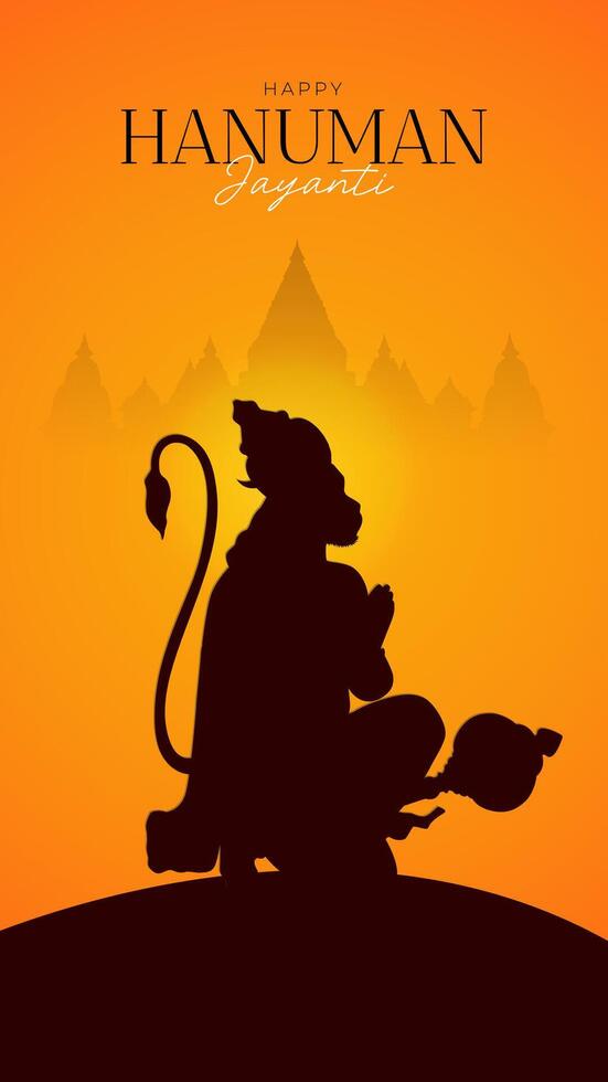 contento Hanuman Jayanti social medios de comunicación enviar el festival de India vector