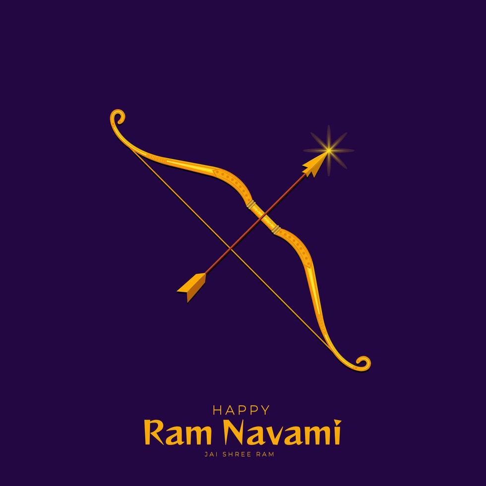 feliz publicación en las redes sociales del festival ram navami de la india vector