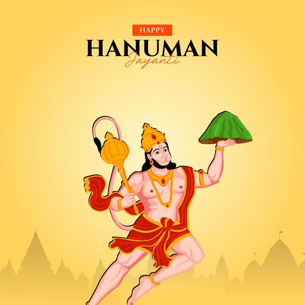 Happy Hanuman Jayanti Social Media Post The Festival of India vector