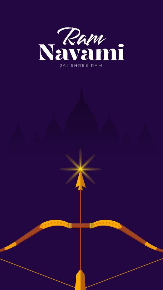 feliz publicación en las redes sociales del festival ram navami de la india vector