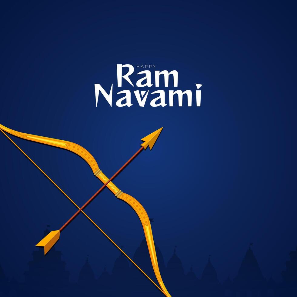 Happy Ram Navami festival of India Social Media Post vector