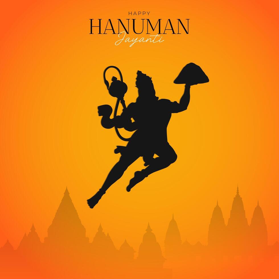 contento Hanuman Jayanti social medios de comunicación enviar el festival de India vector