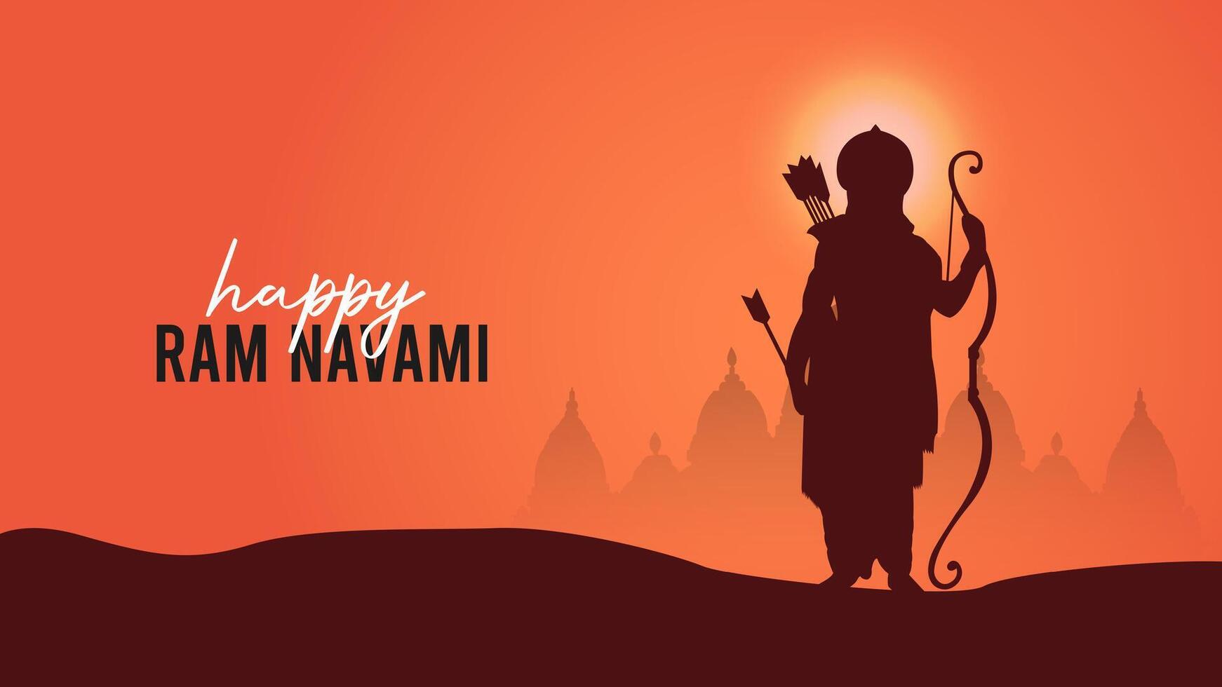 feliz publicación en las redes sociales del festival ram navami de la india vector