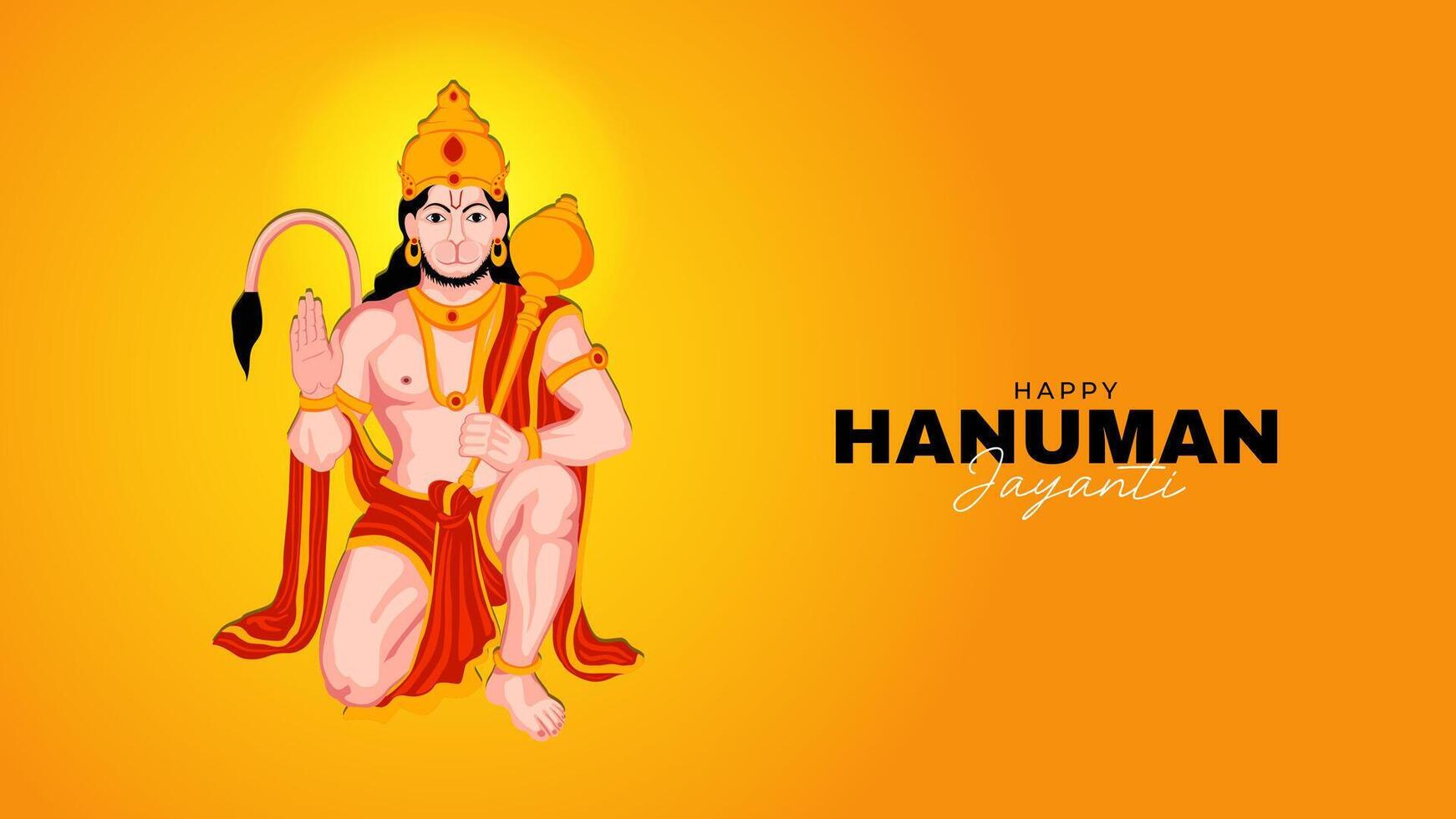 contento Hanuman Jayanti social medios de comunicación enviar el festival de India vector