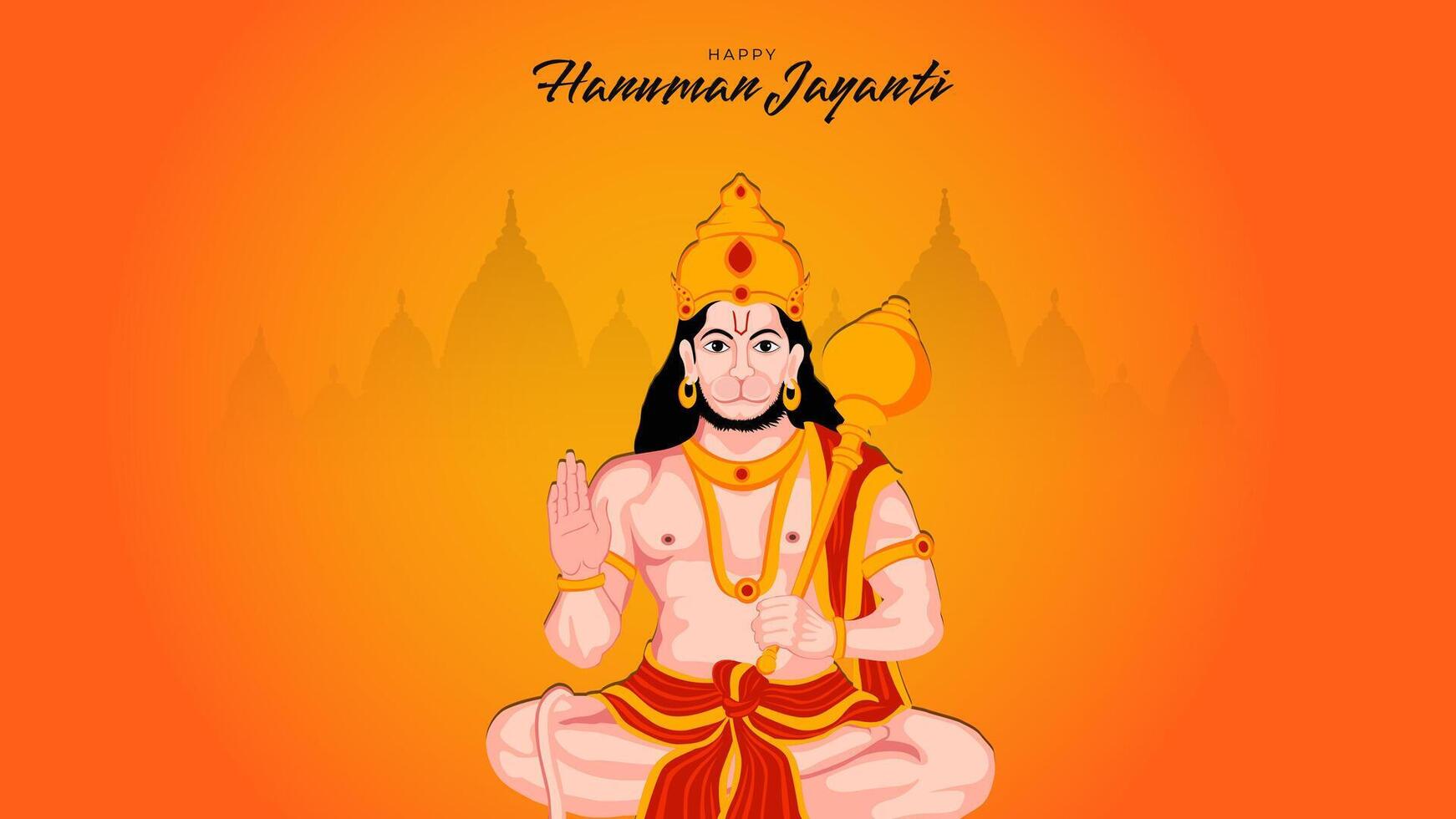 Happy Hanuman Jayanti Social Media Post The Festival of India vector