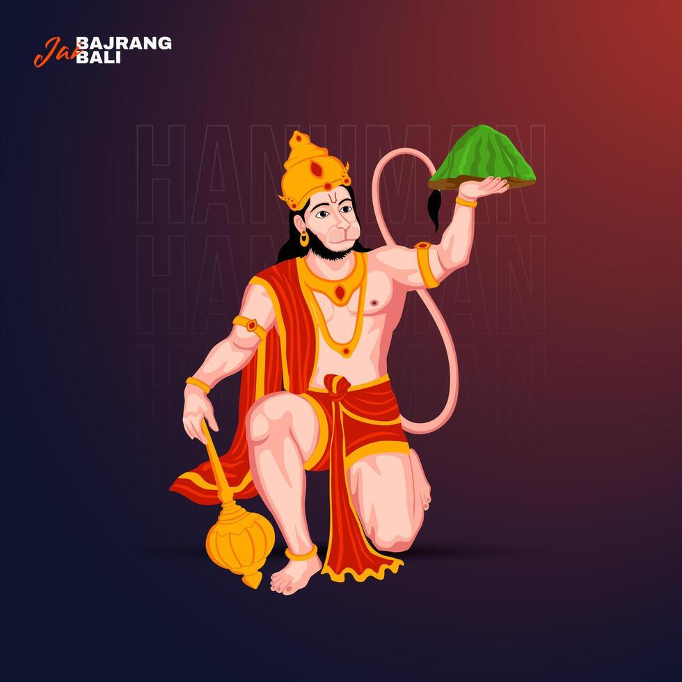 Happy Hanuman Jayanti Social Media Post The Festival of India vector