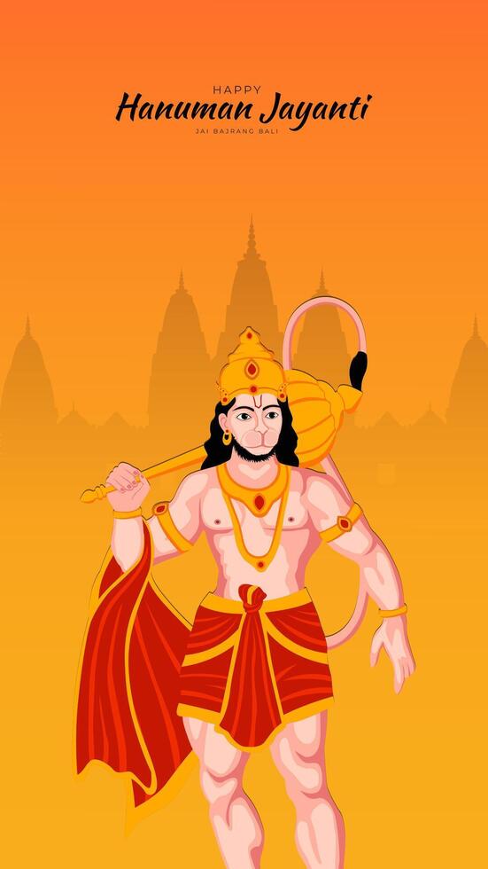 Happy Hanuman Jayanti Social Media Post The Festival of India vector