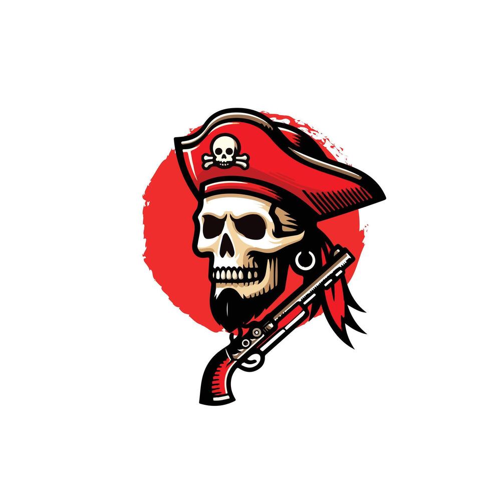 piratas con rojo sombrero vector