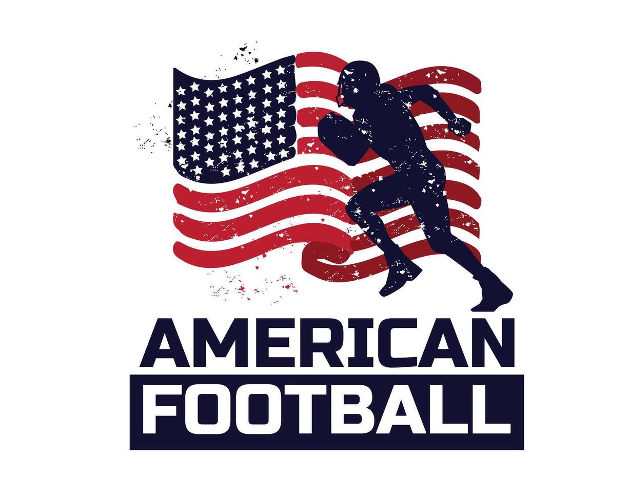 american football with flag vector