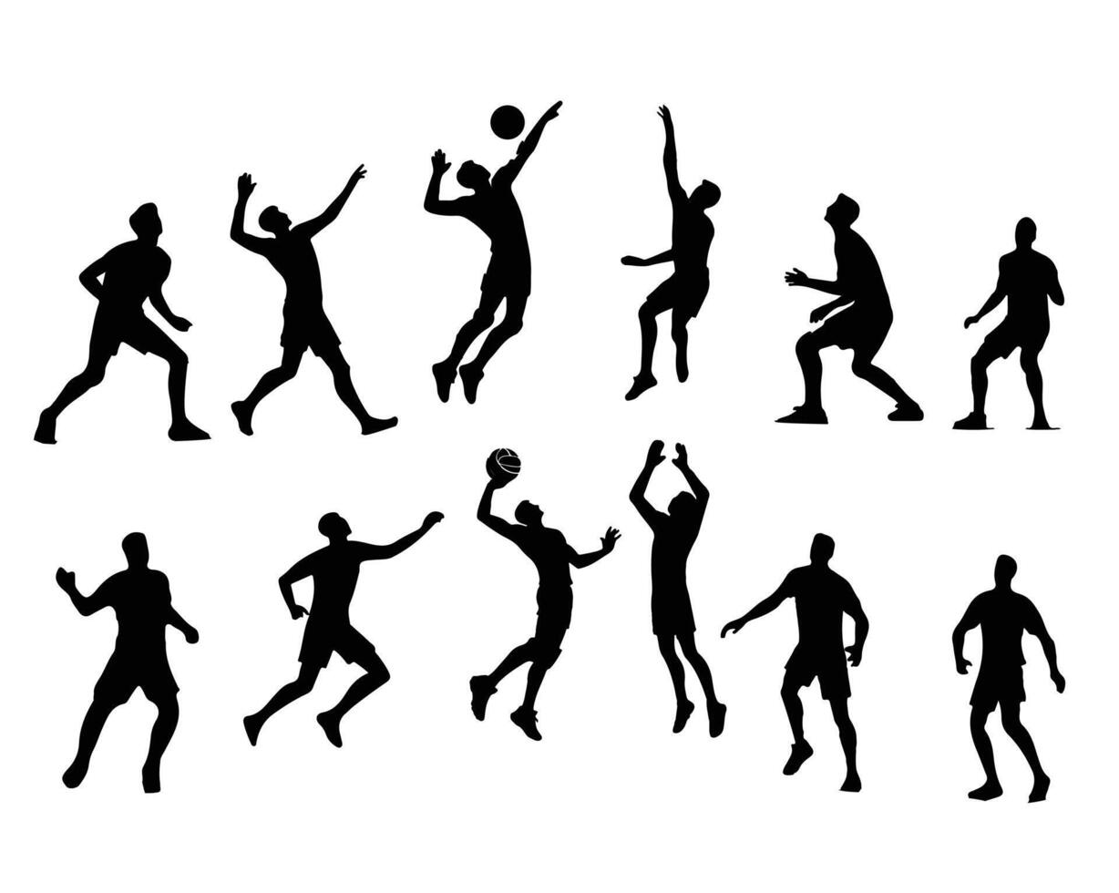 volley ball silhouette illustration vector