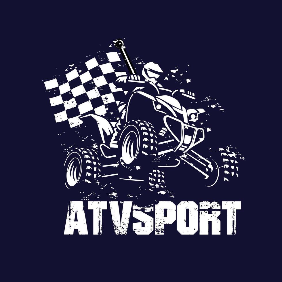 atv sport and flag with black background vector