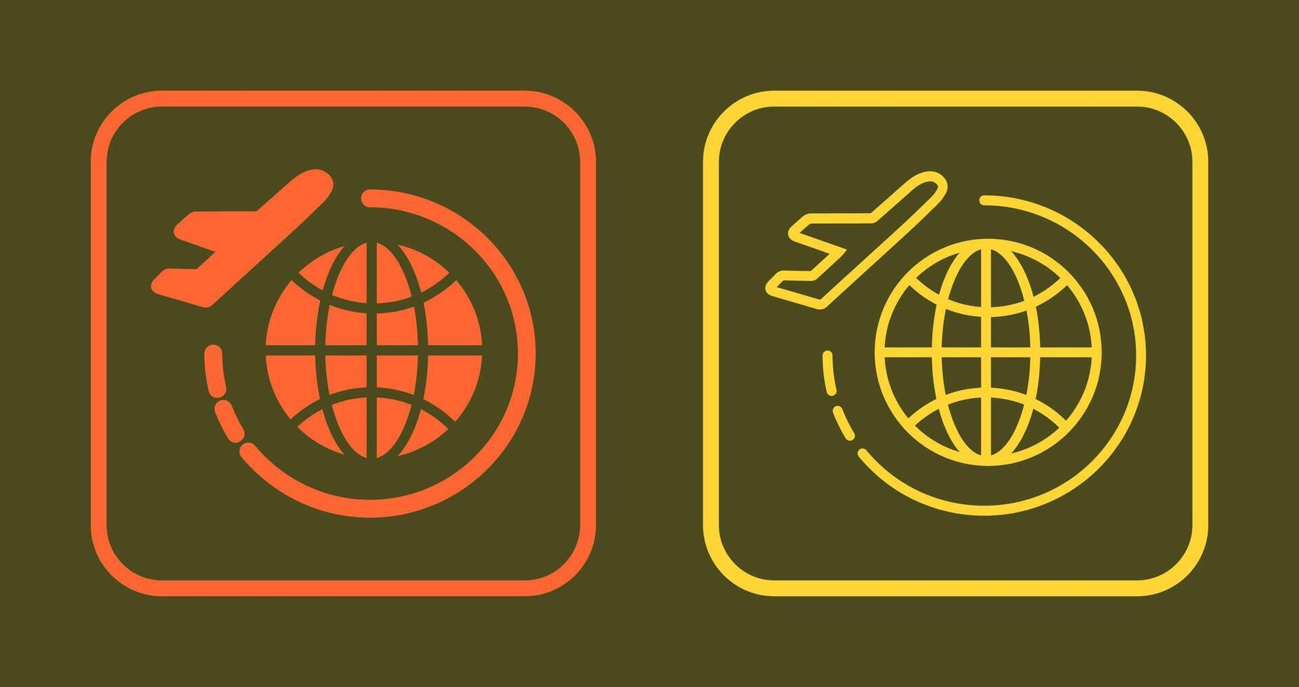 Round Travel Flights Icon vector