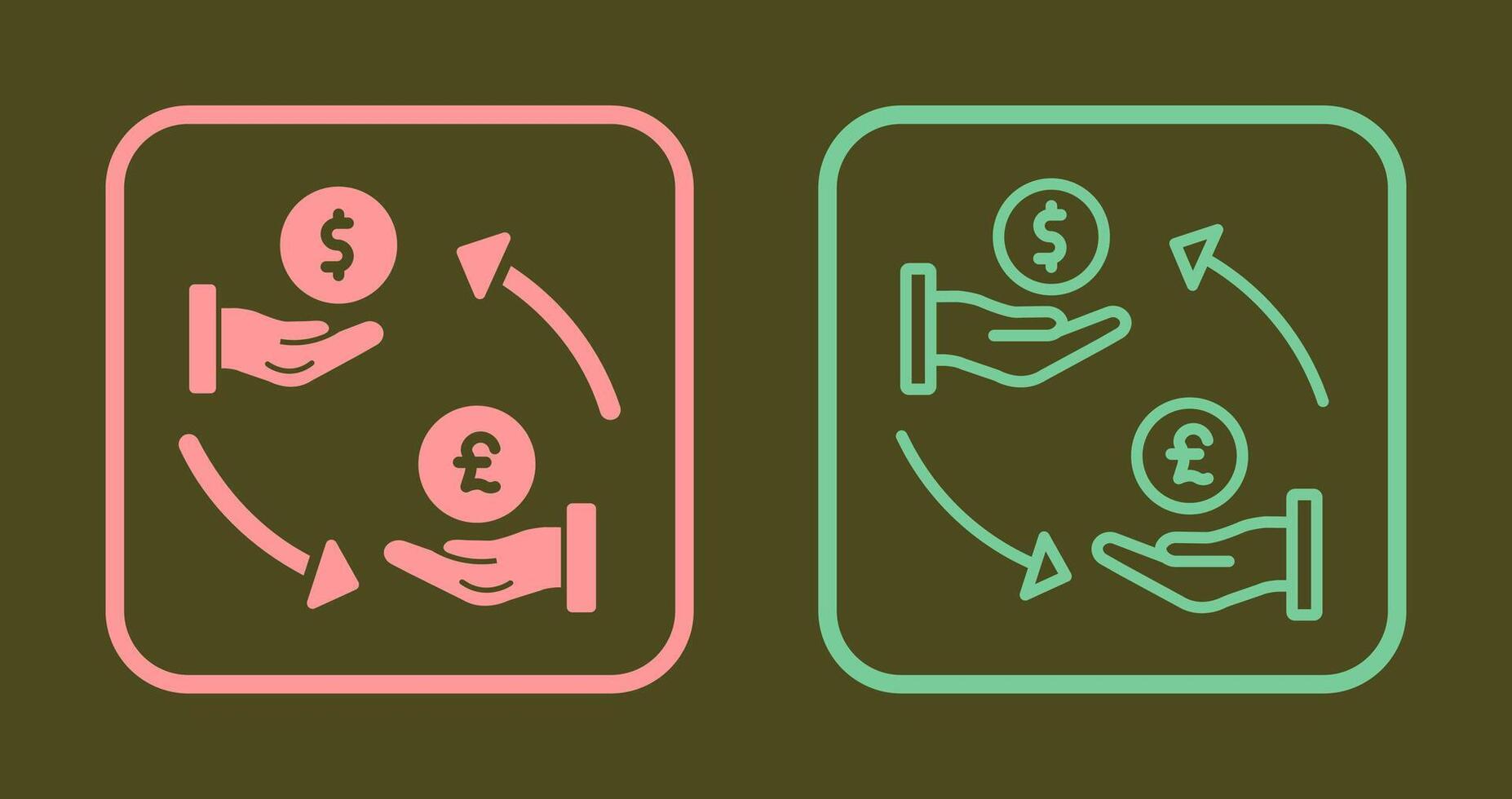 Dollar to Pound Icon vector