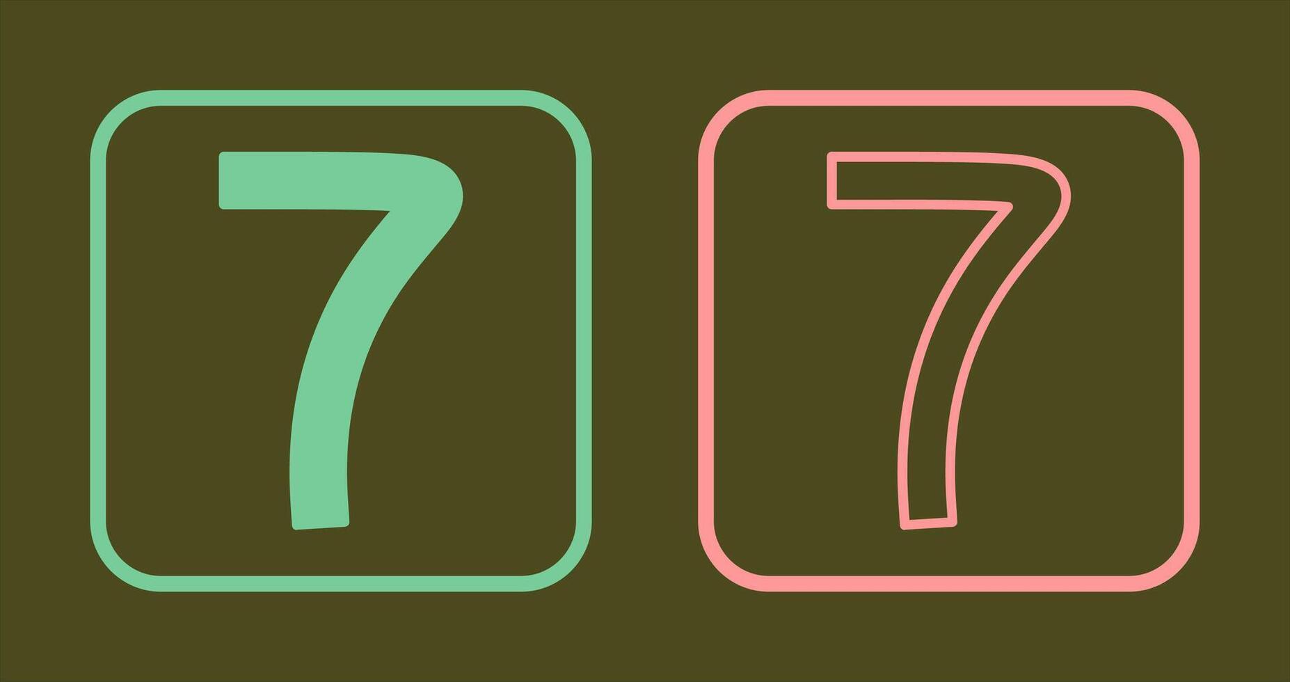 Number Seven Icon vector