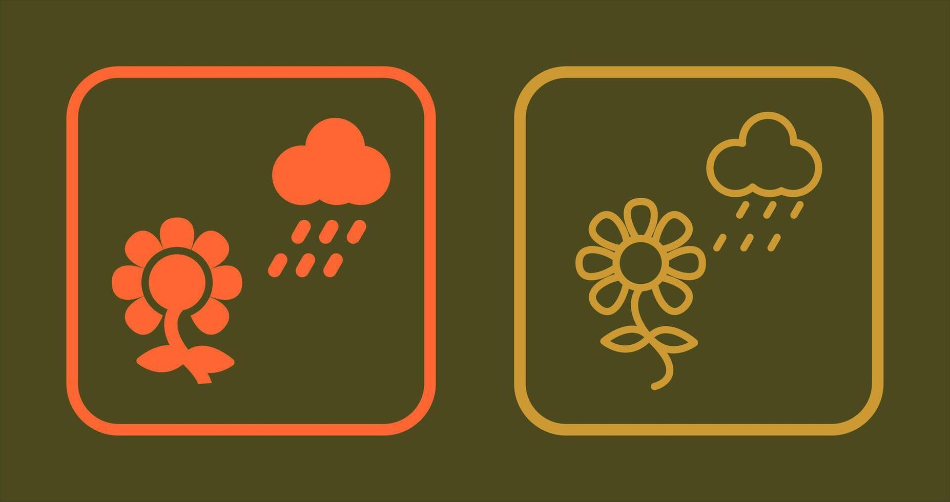 Flower with rain Icon vector