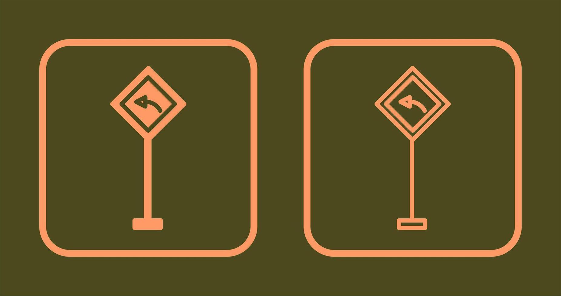 Left Turn Ahead Icon vector