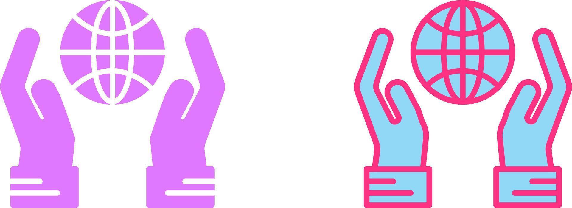 Globe Hand Icon vector
