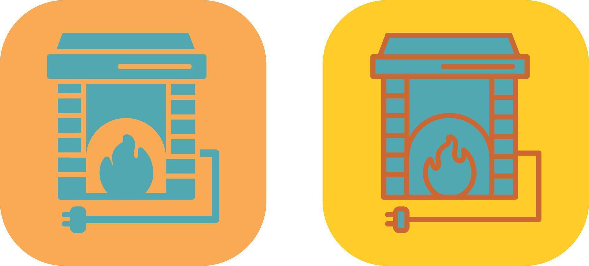 Electric Fireplace Icon vector