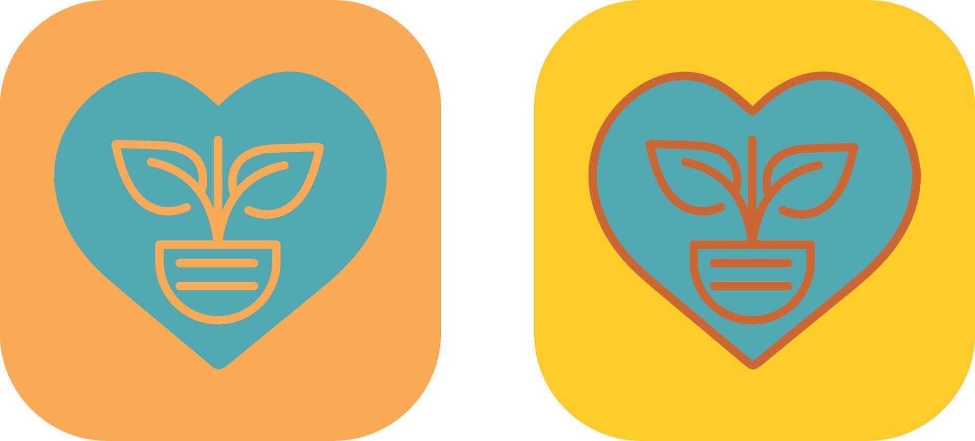 Ecology Heart Icon vector