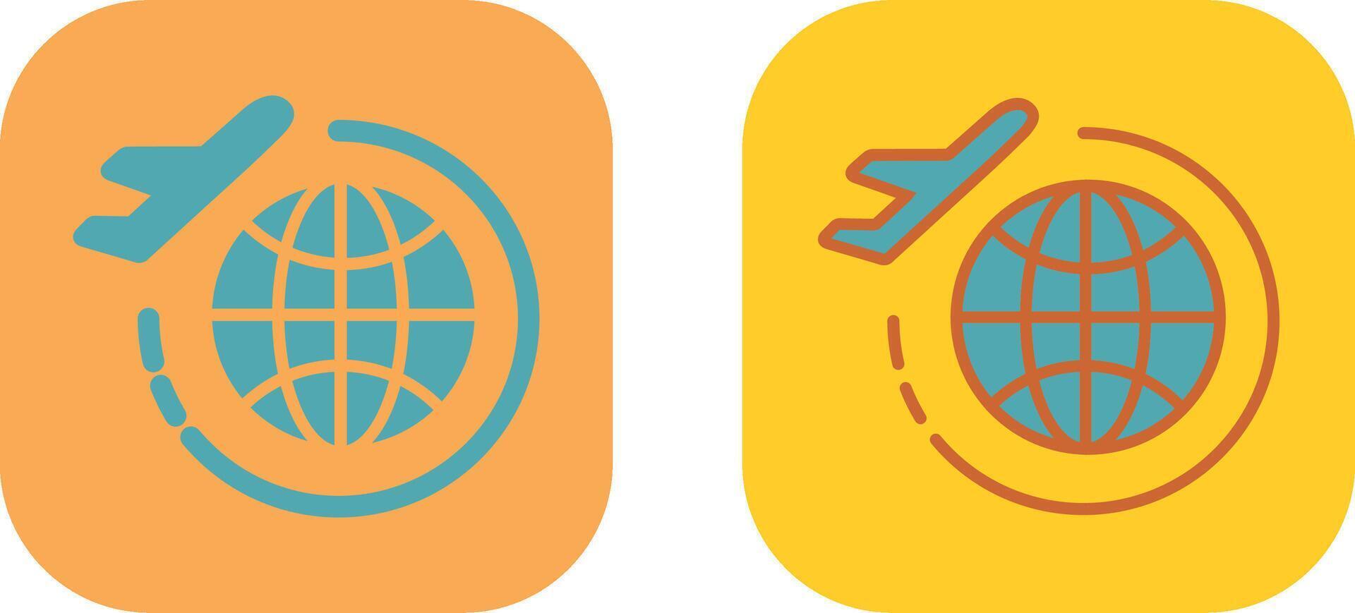 Round Travel Flights Icon vector