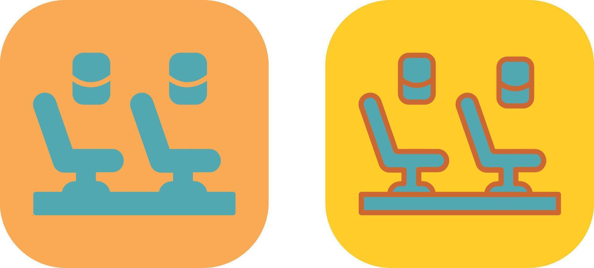 Seats In Plane Icon vector