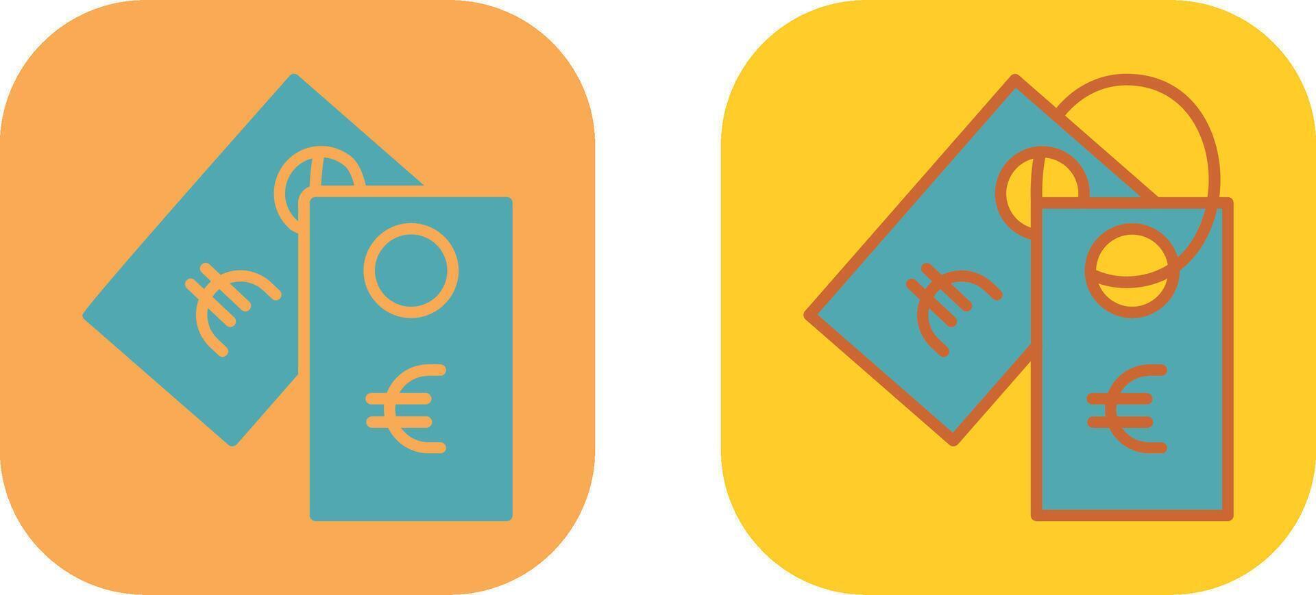 Euro Tag Icon vector