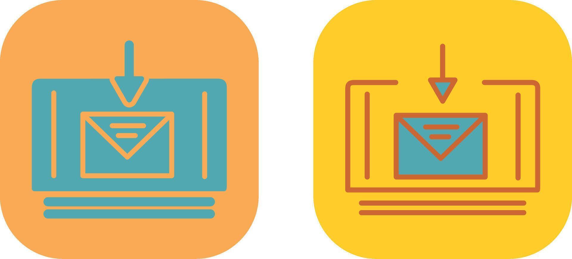 Mail Download Icon vector