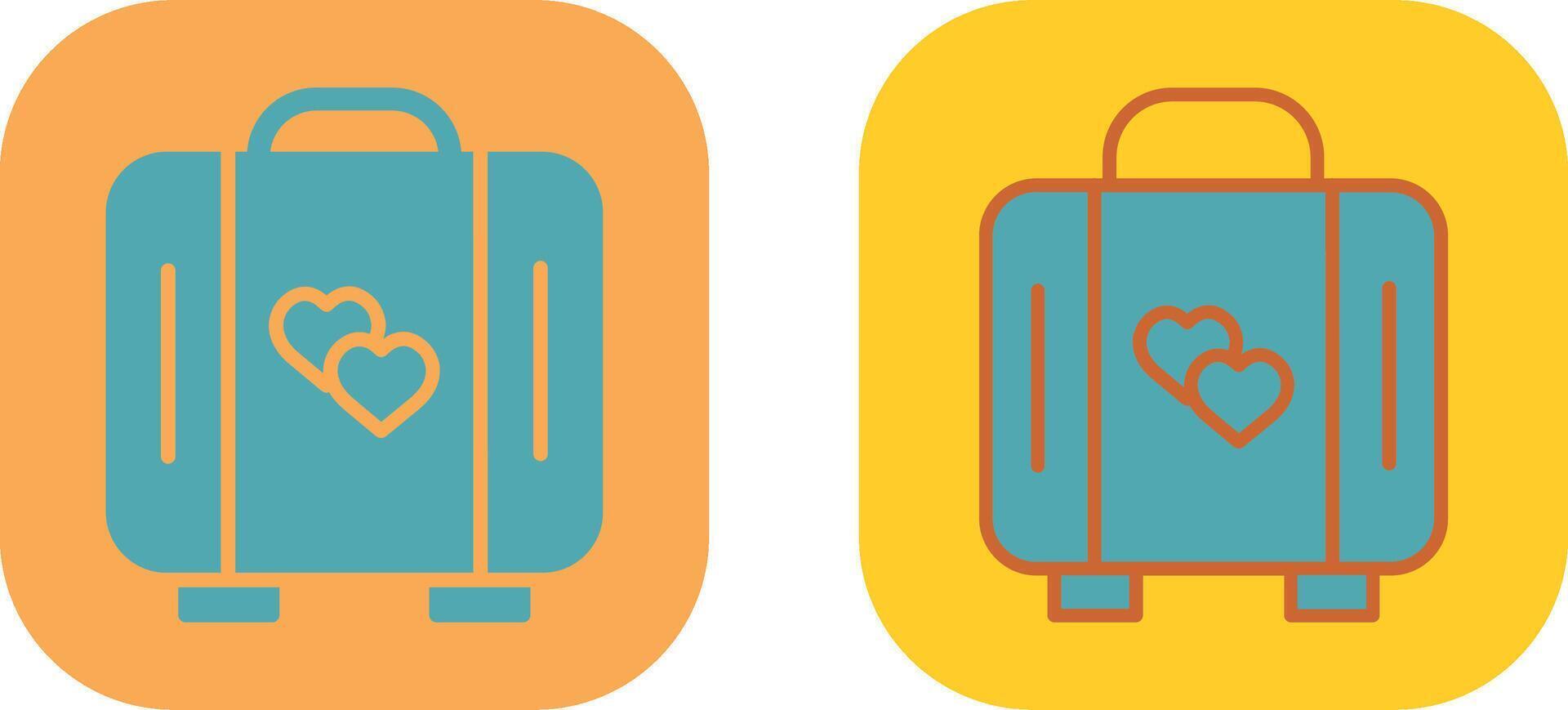 Lover Suitcase Icon vector