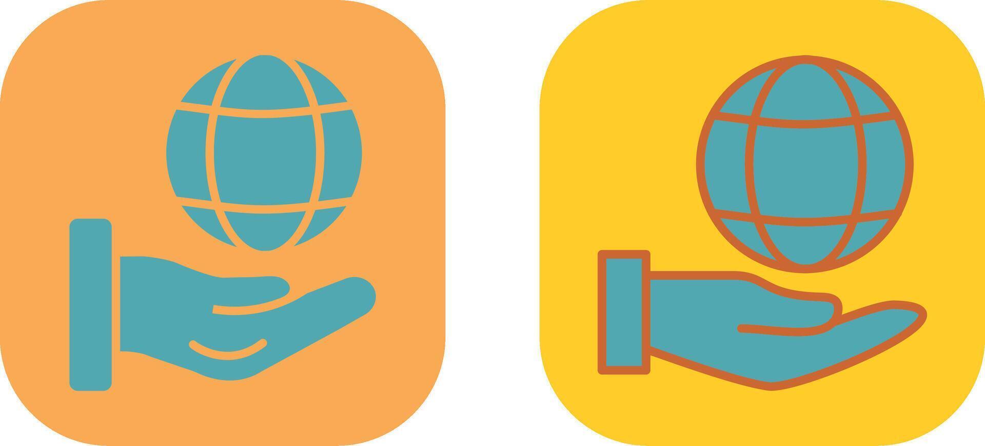 Global Hand Icon vector