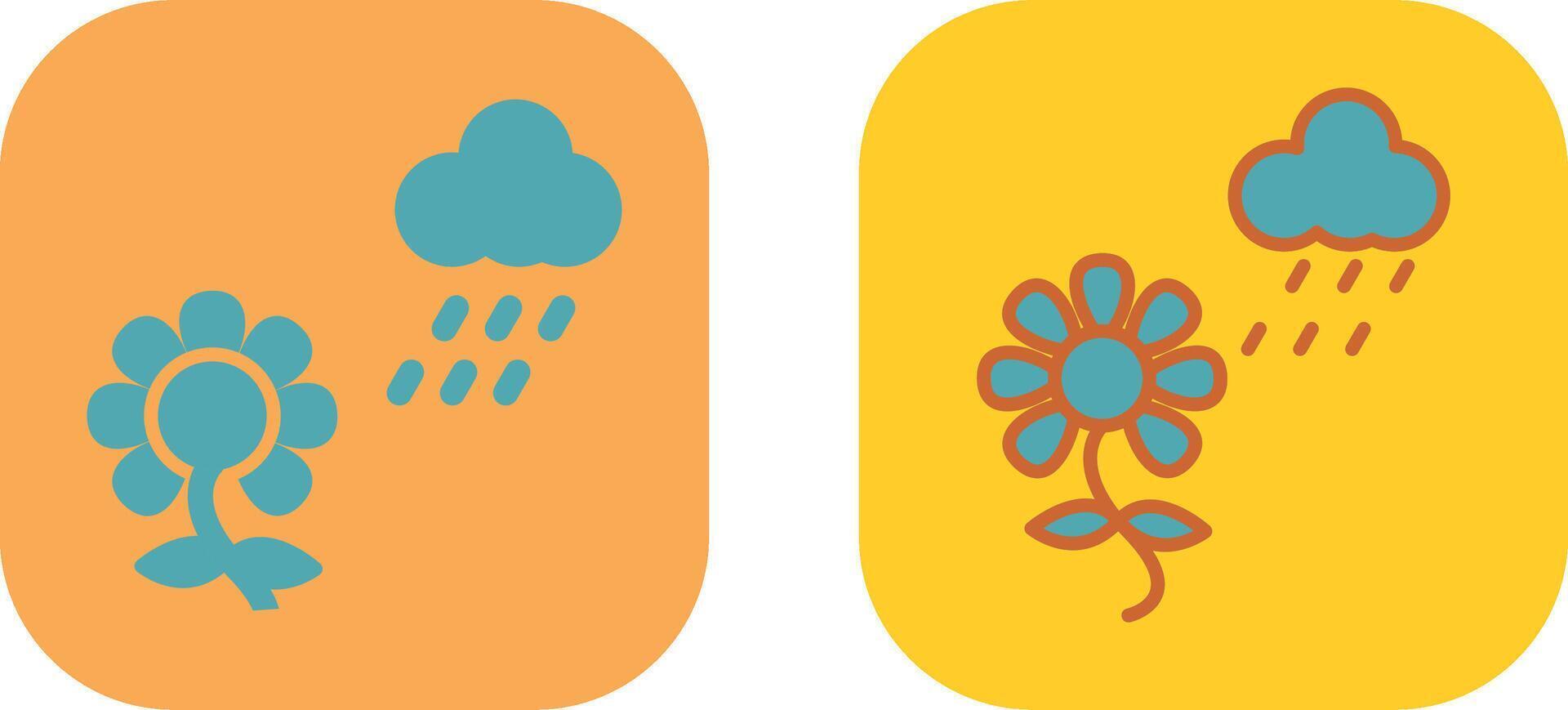 Flower with rain Icon vector