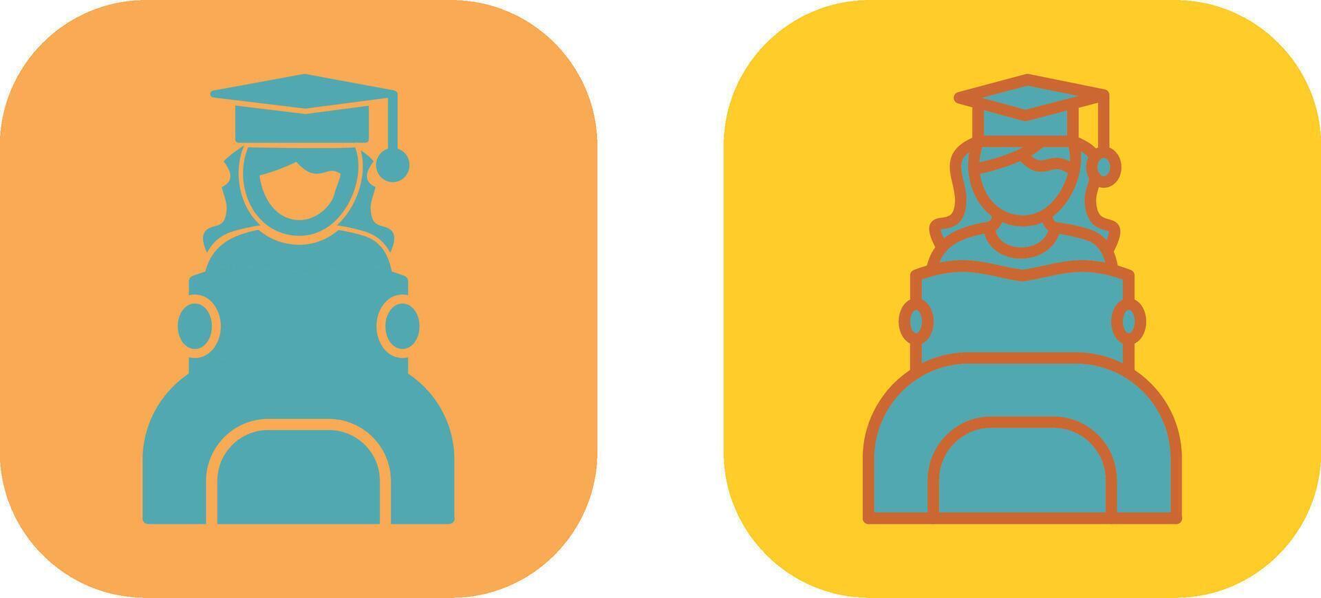 Female Student Studying Icon vector