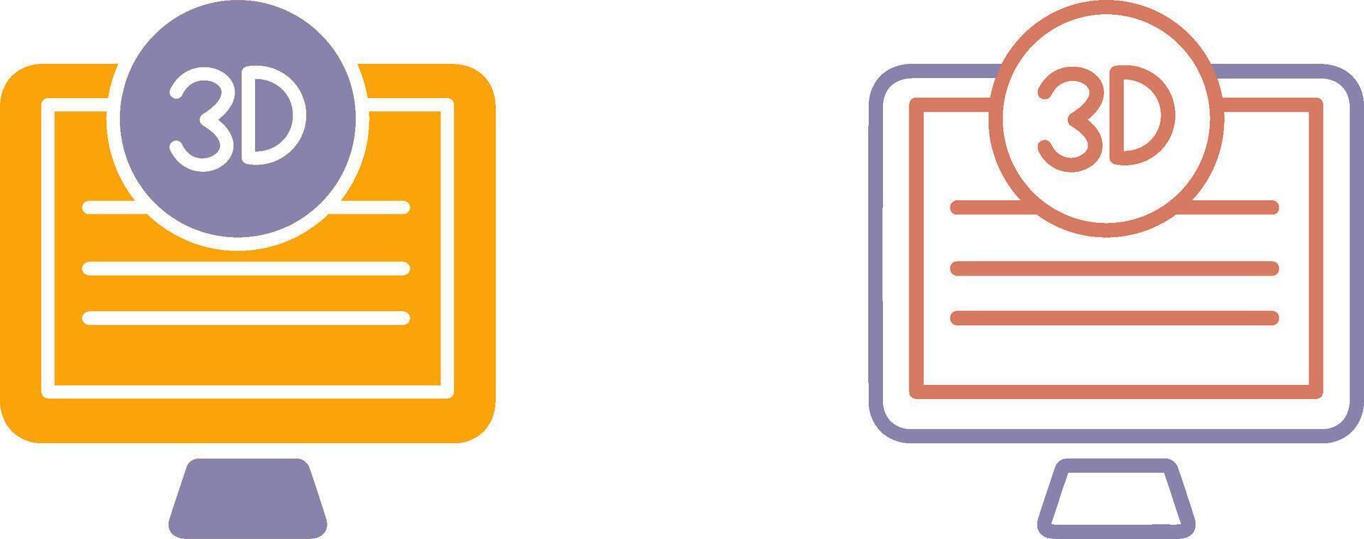 3D Quality Screen Icon vector