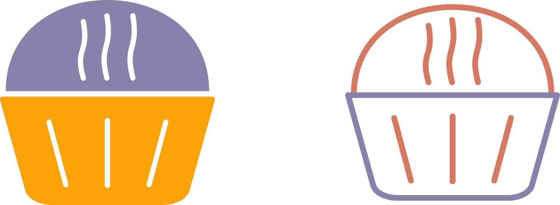 icono de muffin de crema vector