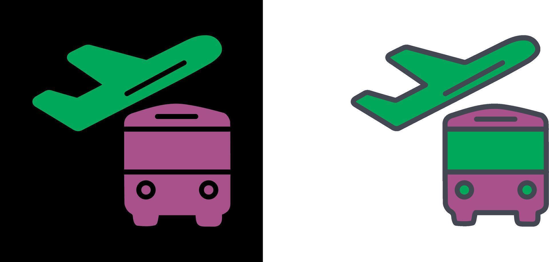 Bus On Airport Icon vector