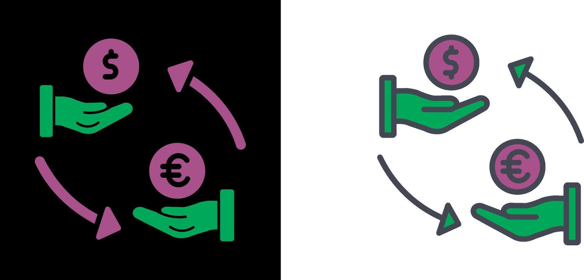 Dollar To Euro Icon vector