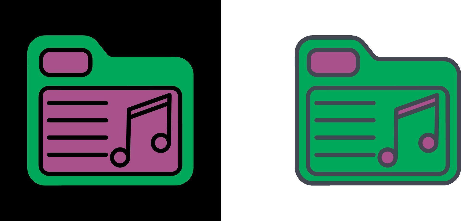 icono de carpeta de música vector