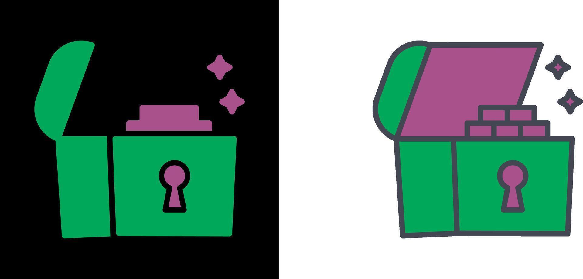 Open Treasure Box Icon vector