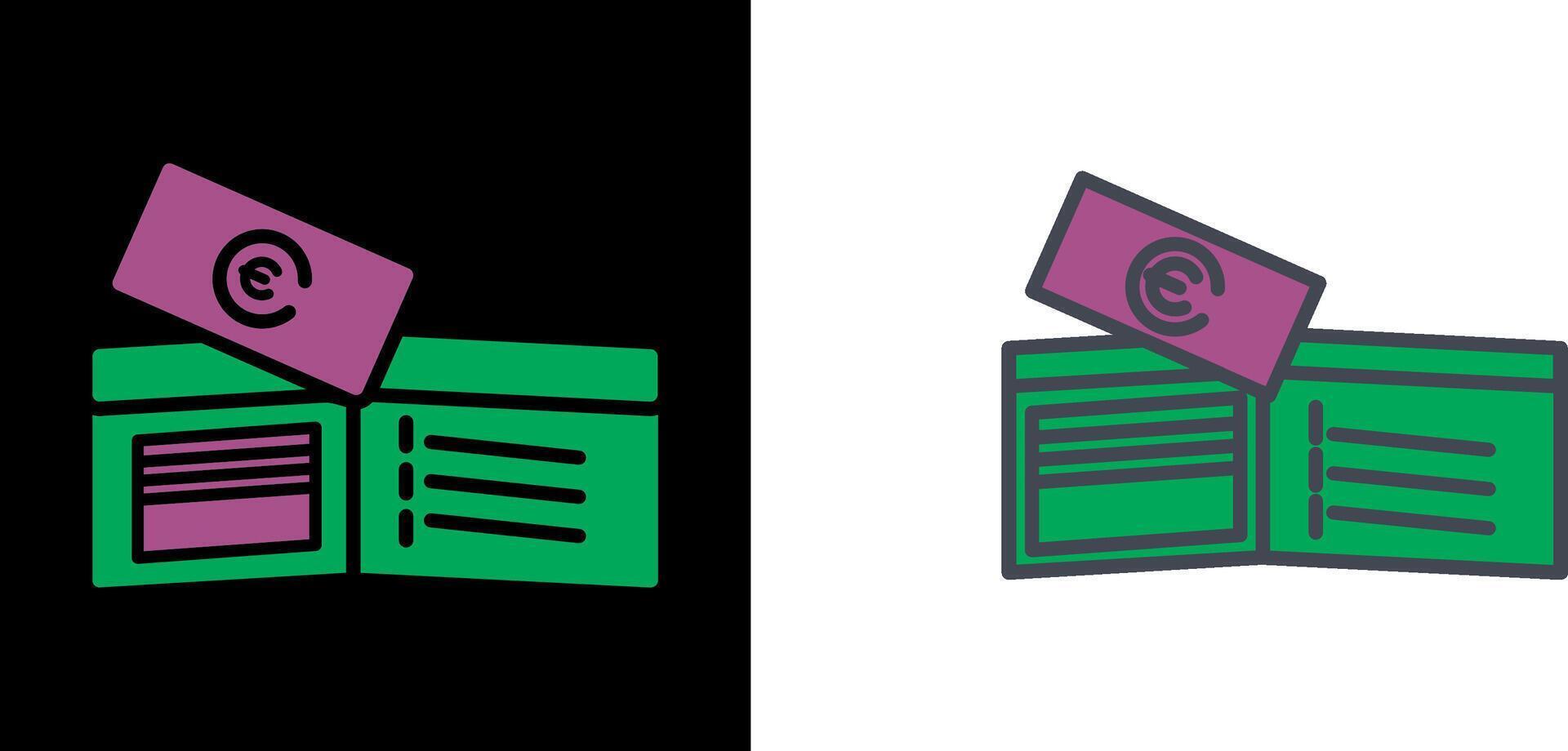 dinero en billetera icono vector