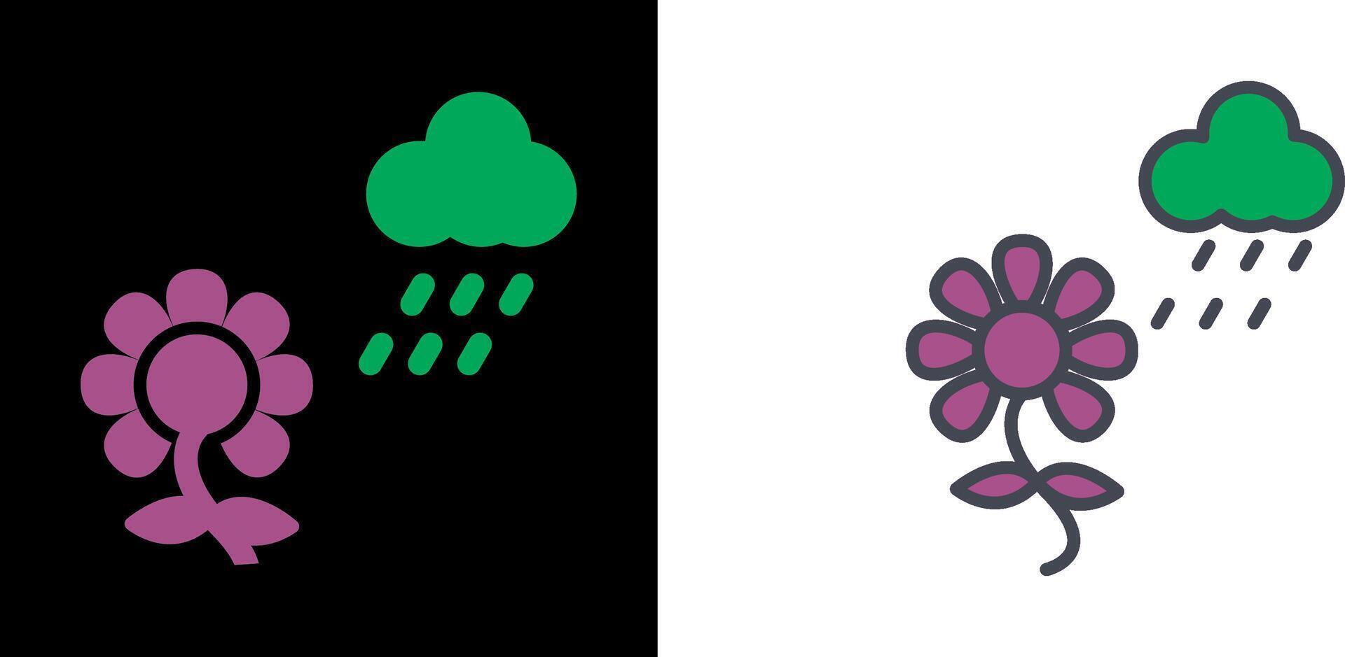 Flower with rain Icon vector