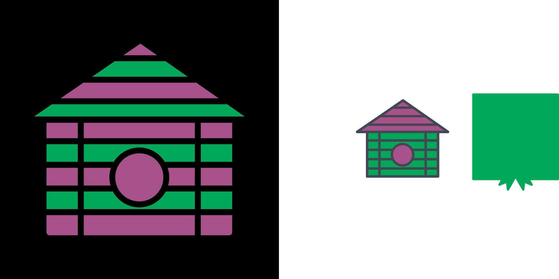 Wood Cabin Icon vector