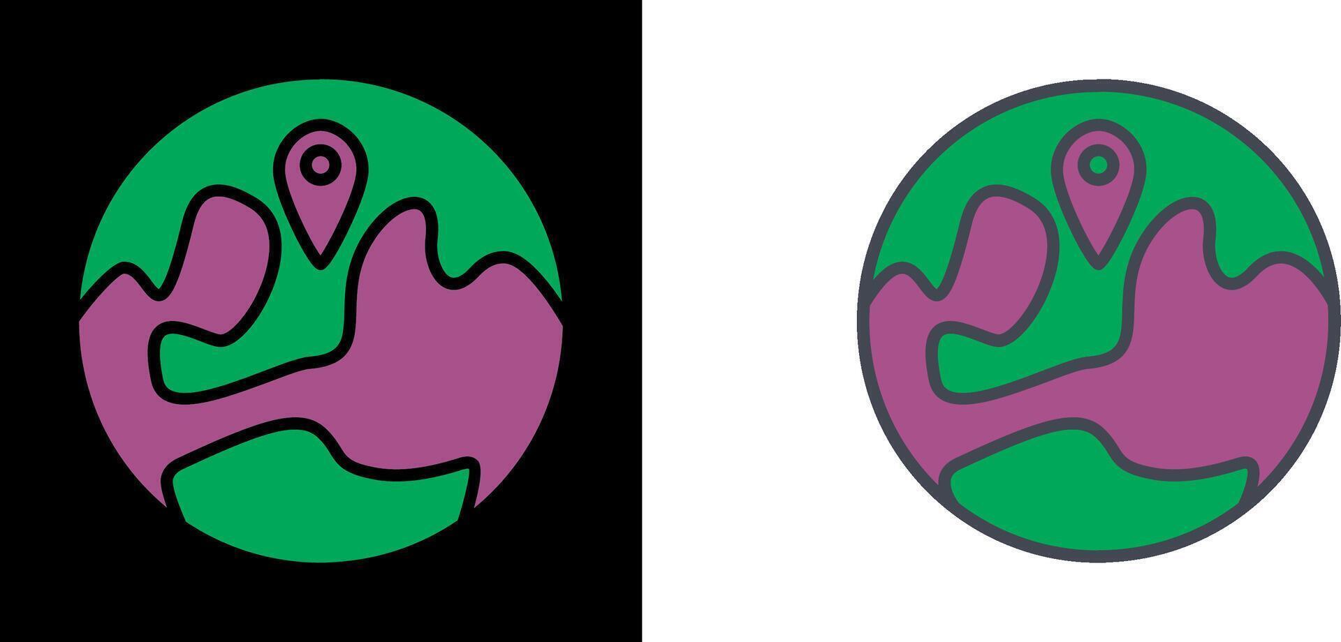 Locate on Earth Icon vector