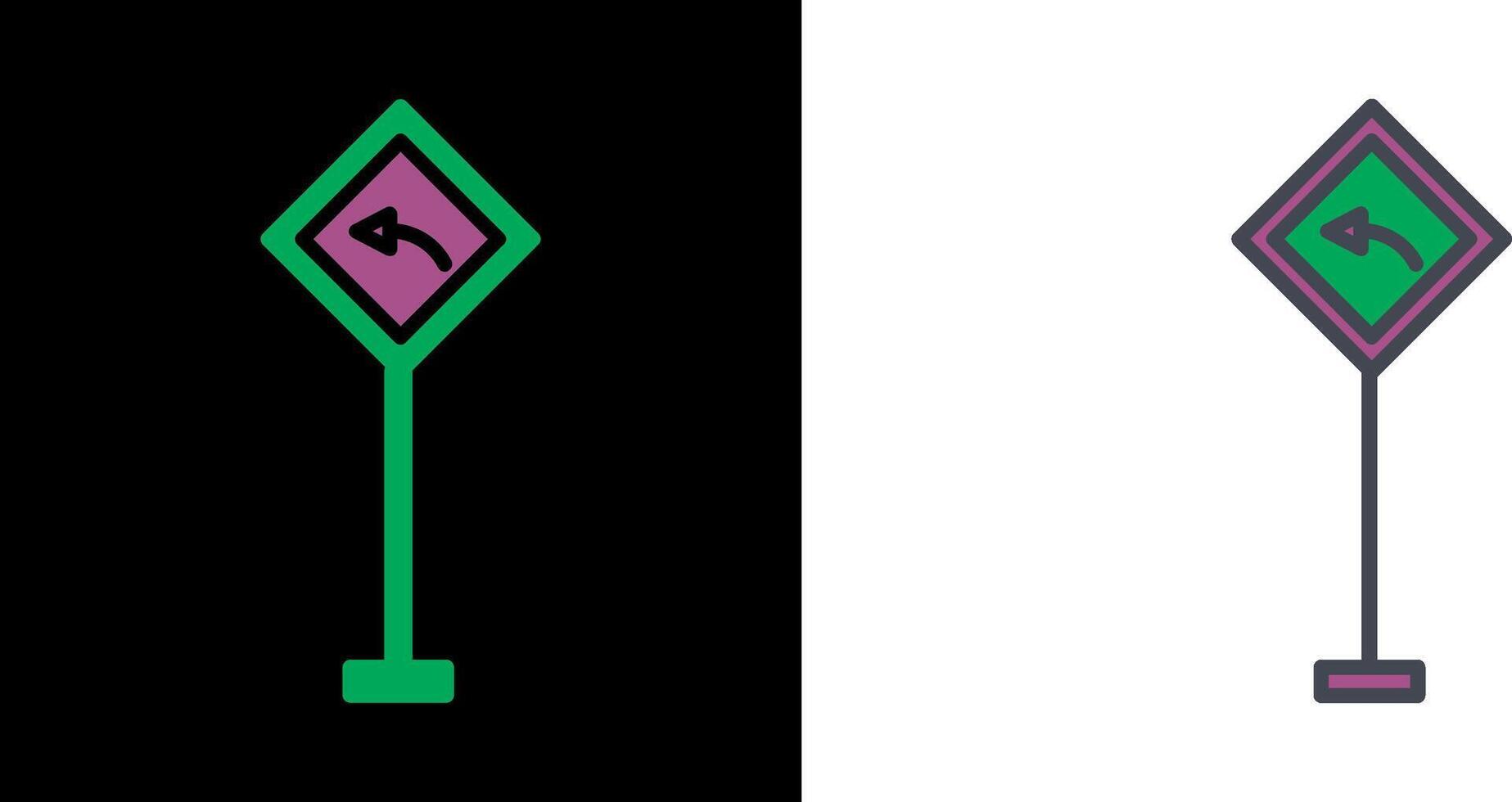 Left Turn Ahead Icon vector