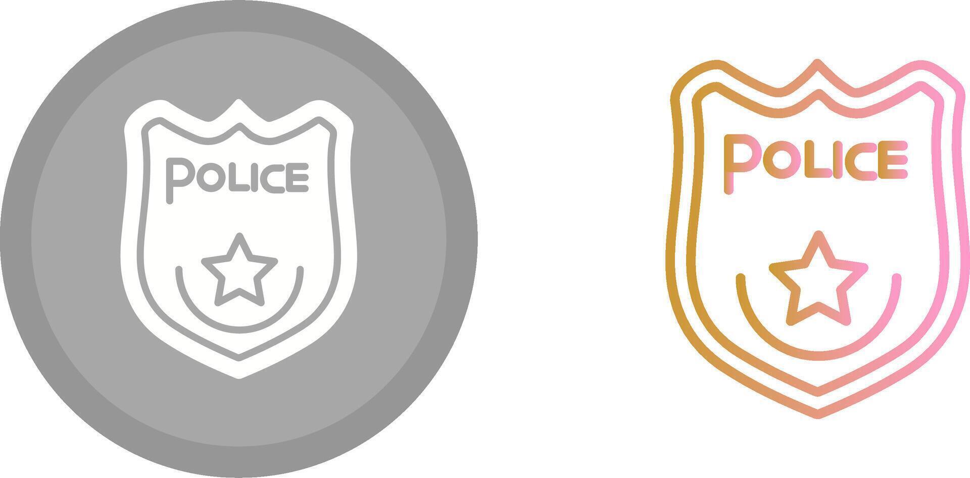 icono de placa de policía vector